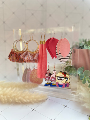 Organic Glass Earring Stands Displays, Two-Tier Earring Display Stand in Clear